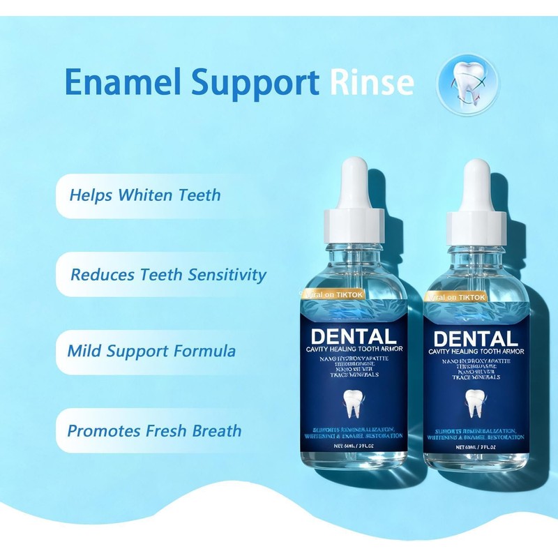 Transparent Enamel Strengthening Formula Drops with hydroxylation, Daily Oral Care