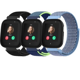 Amzpas Pack of 3 Children's Nylon Bracelets Compatible with Xplora X6 Bracelet, Kids Smartwatch Girls Boys Soft Adjustable Replacement Straps for Xplora X6 Play/Xplora X6 Pro Watch Straps