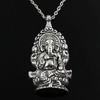 AiO Japan Zazen Ganesha Necklace, Silver Chain, Elephant, Accessory, Amulet,