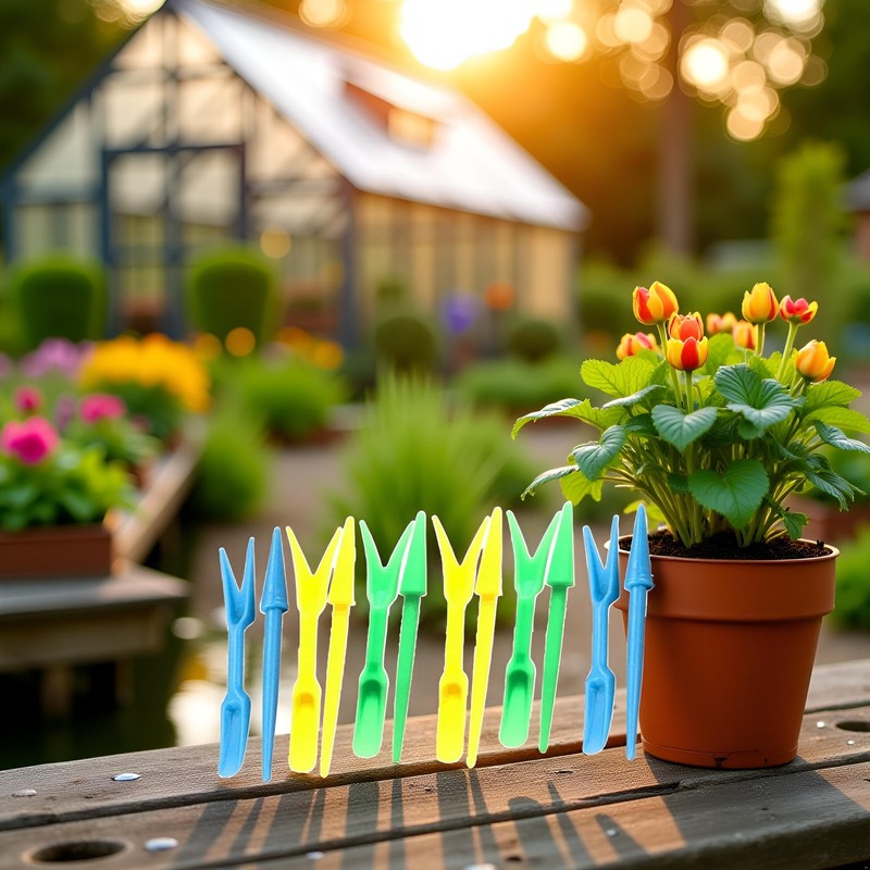6 Sets Multicolor Planting Seedlings Dibber Widger Garden Tool Plastic