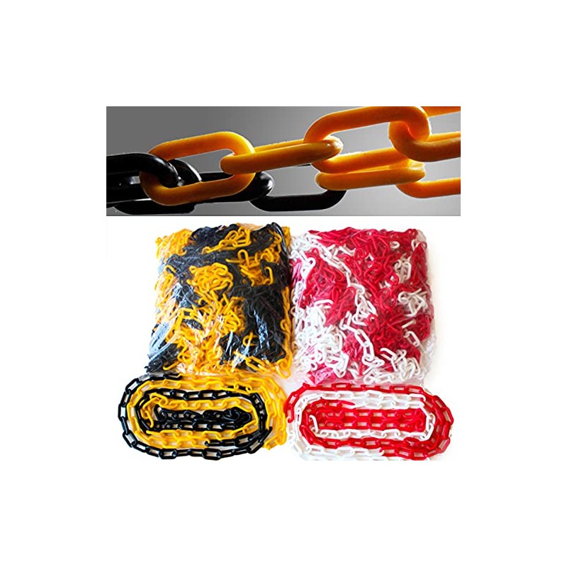 HATOOLHA® Plastic Link Chain, Plastic Safety Chain Barrier Road Warning