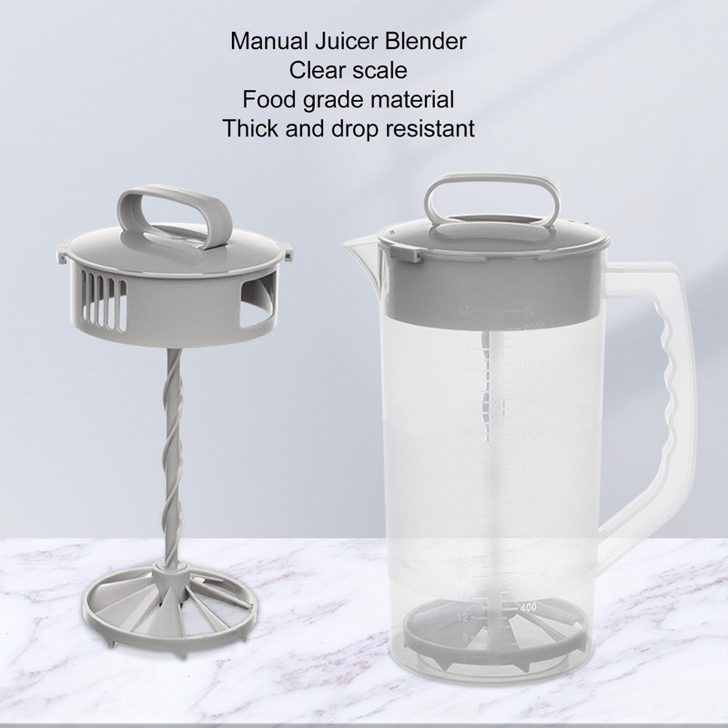 2000ML Manual Juice Extractor Blender Clear Scale Tight Lid Manual