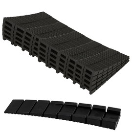 Plastic Furniture Wedges, Plastic Wedges, Pack of 50 Furniture Leveling Pads, Suitable for Levelling Furniture, Appliances, Cabinets, Workbenches, Doors, Windows, Black