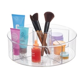 iDesign 11.5-Inch Plastic 5-Section Lazy Susan Organizer – Linus Collection – Clear