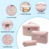 Quilted Makeup Bag, Large Capacity Travel Cosmetic Bag for Women