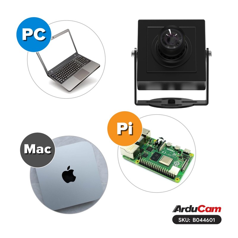Arducam 8MP HDR USB Camera Module, 101°(D) Wide Angle UVC