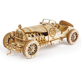ROKR 3D Wooden Puzzle for Adults-Mechanical Car Model Kits-Brain Teaser Puzzles-Vehicle Building Kits-Unique Gift for Kids on Birthday/Christmas Day(1:16 Scale)(MC401-Grand Prix Car)