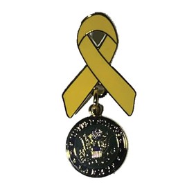 Yellow Ribbon with Army Star Charm Lapel Pin