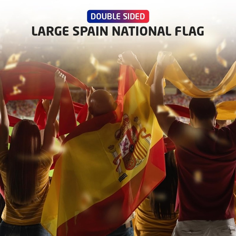 5x3ft Double Sided Spain National Flag Banner with Two Brass