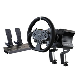 MOZA R5 Rueda Y Pedales Equipo Simulador de Carreras 5.5Nm Directa Conducir Wheelbase,Inmejorable Rígida Y Duradera 11-Inch ES Carreras Rueda SR-P... 