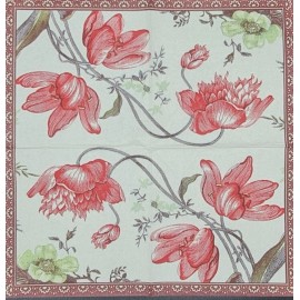 TWO Individual Napkins Orchids Cocktail for  Decoupage box#7