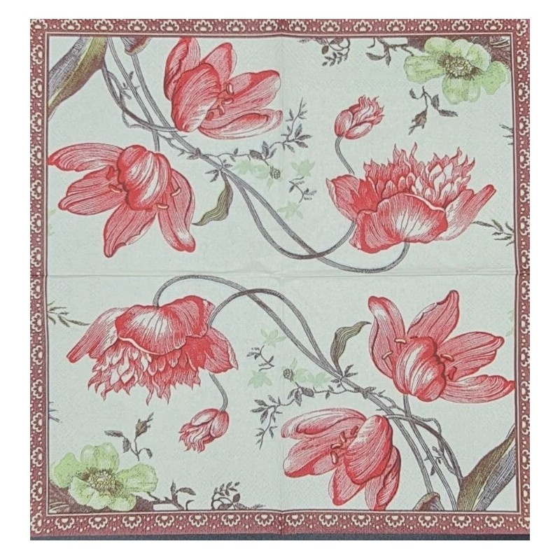 TWO Individual Napkins Orchids Cocktail for  Decoupage box#7