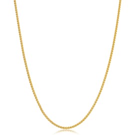 Kooljewelry 14k Yellow Gold Filled Round Wheat Chain Pendant Necklace (1.5 mm, 22 inch)