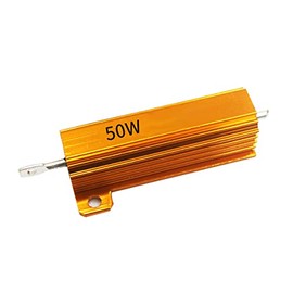 50W Resistor Aluminum Shell Resistors 25R Resistor Wirewound Resistor for Doorbell, Led, Power Supply Equipment (Gold)