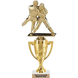 Crown Awards Judo Trophy, 12" Gold Cup Male Judo Trophies with Engraving Included, 10 Pack Prime