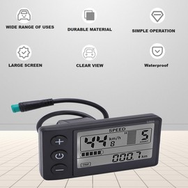 Electric Bike LCD Display,Waterproof LCD Display Screen S866 Electric Bike LCD Display,Simple Electric Bike LCD Display Panel,with Waterproof Plug