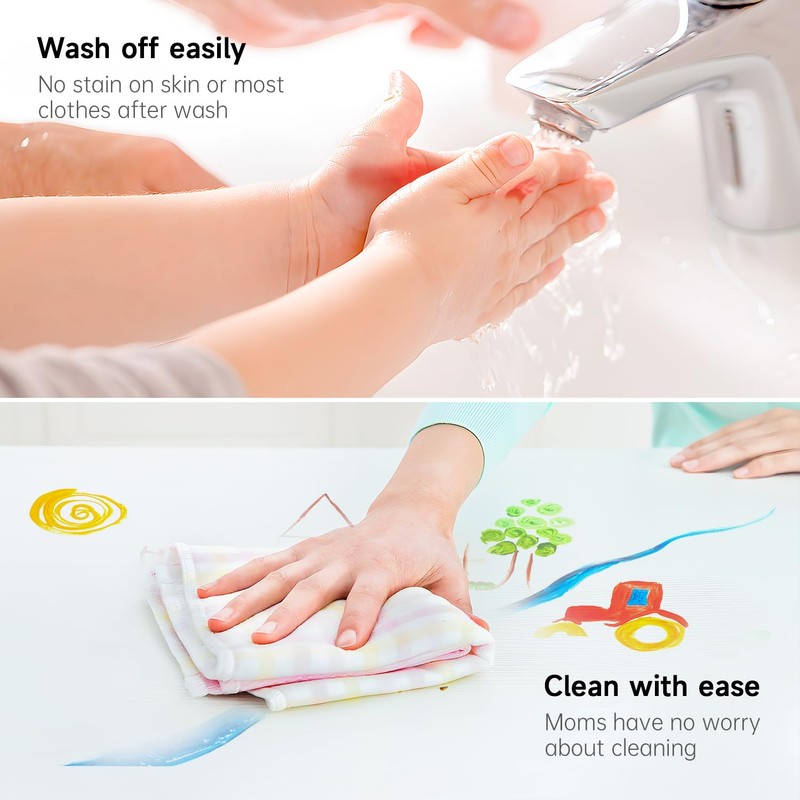 Shuttle Art Washable Finger Paint Set, 53 PCS with 14