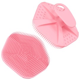 Silicone Body Scrubber Redfly Back Scrubber for Shower, Exfoliating Body Brush, Rubber Massage Loofah for Men and Women, Effective Skin Cleaner and Exfoliator, Bath Scrub for Deep Cleaning (Pink)