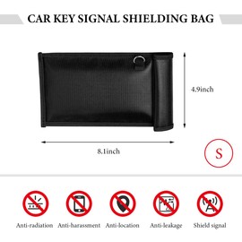 JUSTTOP Faraday Bag, Anti-Theft & Anti-Tracking Faraday Key Fob Protector Signal Blocking Bag, Fireproof & Waterproof Faraday Pouch for Car Keys Tablets Laptops, Car Accessories (Small)