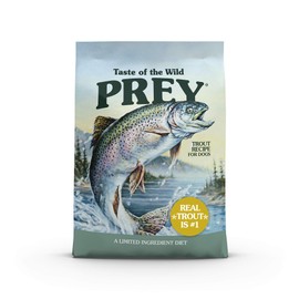 Taste of the Wild Prey Real Meat High Protein Trout Limited Ingredient Dry Dog Food Grain-Free Recipe Made with Real Spring-Fed Trout, and Includes Probiotics for All Life Stages 8lb