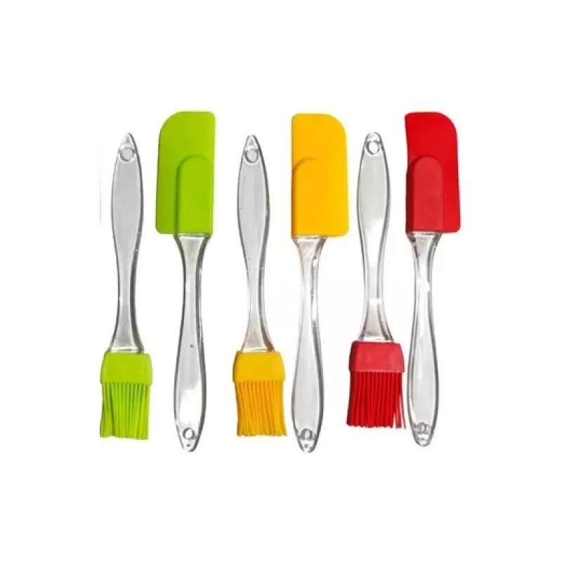 product Set Espatula Miserable Y Brocha Silicon Reposteria Cocina Color