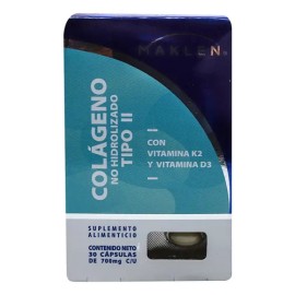 Colágeno No Hidrolizado Tipo Ii Caja C30 Cáps De 700mg Cu Sabor Sin Sabor                                                                             