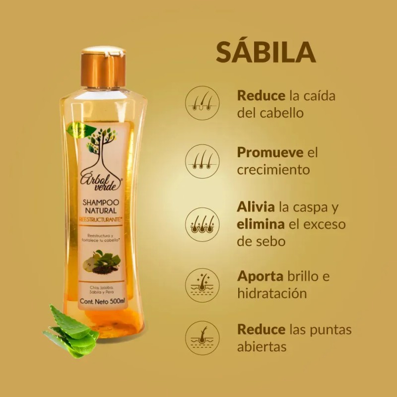 Shampoo Natural Engrosador Reestructurante 500ml Arbol Verde