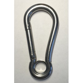 Stainless Steel 316 Spring Hook with Eyelet Carabiner 1/2" Marine Grade