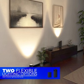 Barrina Uplighting Indoor Spotlight, 2700K E26 Bulb, 2 in 1 Detachable Tree Up Lights Floor Can Light, Spotlights for Indoor Plants Picture Home, 6.56FT Plug Cord & Foot Switch, Black, 2 Packs