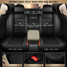 DISUTOGO Seat Covers Fit for Hyundai Tucson 2010-2023 2024 2025: Car Seat Covers: Car Seat Covers Full Set 5 Seats Leather Automotive Seat Covers Waterproof (Black,5 Seats)