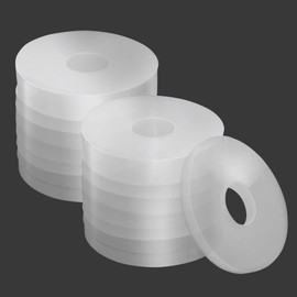 Grevosea 20Pcs Nylon Washers Round Nylon Flat Washer Transparent Plastic Washers Nylon Gasket 20mm OD 5mm ID 2mm Thickness for General Door Hinge Repair