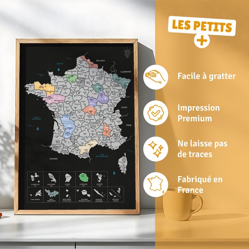 Map of France Scratch Off Poster