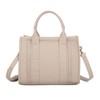 LeahWard Ladies Small Tote Bag, Embossed Text Design, Detachable Shoulder