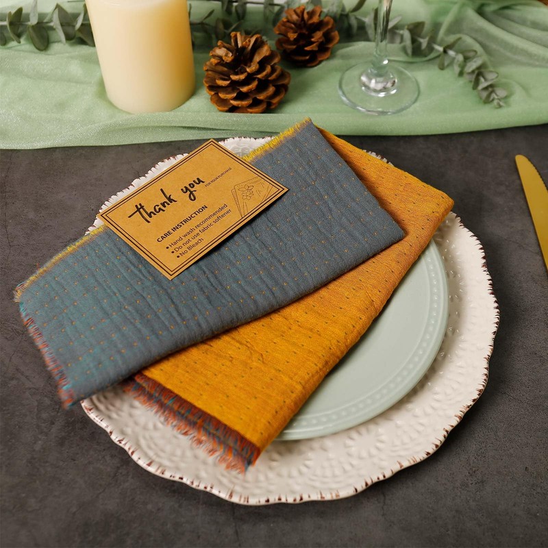 10 Pack Cloth Napkin Double-Layer 100% Cotton Table Dinner Napkins
