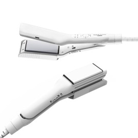 Conair Travel Iron 2-in-1, Travel Flat Iron for Clothes and Hair Straightener, Ceramic Technology, Dual Voltage for Worldwide Use, Travel Size, White, Style Duo