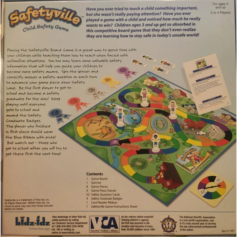 Kidz-idz Safetyville Child Safety Board Game 2003 Kids Educational VTG