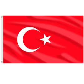 AhfuLife Turkey Flag 90 x 150 cm, 1 Piece Turkish Flag with Brass Eyelets, Turkish National Flag for Euro Football European Championship Eurovision Olympic National Day 2024 Bar Party Decoration