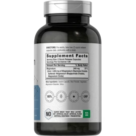 Horbäach Magnesium Glycinate | 1330mg | 250 Capsules | Buffered & Chelated | by Horbaach