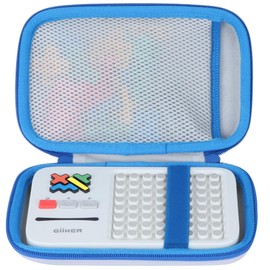 Lebakort Storage Case Compatible with GiiKER Super Blocks Pattern Matching Puzzle Games Original 1000+ Challenges Brain Teaser Toys for Kids & Teens (Off White + Blue Case)
