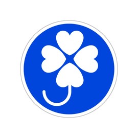 Handicapped Signs (Clover) Weatherproof Stickers, 3.9 x 3.9 inches (100 x 100 mm)