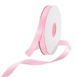 Rebower 25 Yard/75 ft Satin Ribbon Thick Double-Sided Grosgrain Silk Ribbon, [for Gift Wrapping, Hair Bows, Wedding, Cakes, Flowers] - 3/8 Inch (1 cm)/Pale Pink
