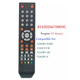 Unbranded SCEPTRE TV Remote 8142026670003C for X505BV-FSRC U505CVUM  X322BV-SR X505BV-F