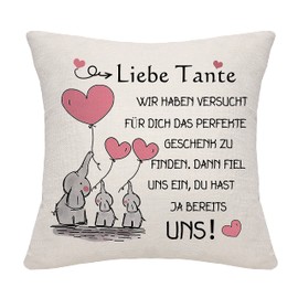 Bommex Gift for our aunt cushion cover for our aunt gift for aunt from niece nephew aunt cushion cover from niece nephew aunt birthday gift (our aunt)