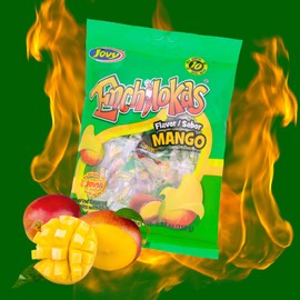 Spicy Mexican Gummy Candy, Individually Wrapped Tamarind Covered Mango Gummies, Fiesta Party Favor Treats, 5.29 Ounces, Pack of 2