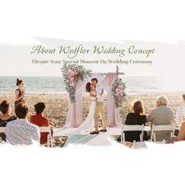 WEDFLOR Wedding Arch Flowers with Drapes Kit (Pack of 4) - 2pcs Artificial Dusty Rose Deluxe Swag with 2pcs Sheer Drapes for Wedding Ceremony Arbor Reception Backdrop Rose Floral Decoration