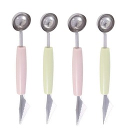 Hoshen 4-Piece Stainless Steel Fruit Excavator, Watermelon Digger, Fruit Ball Digger, Ice Cream Scoop