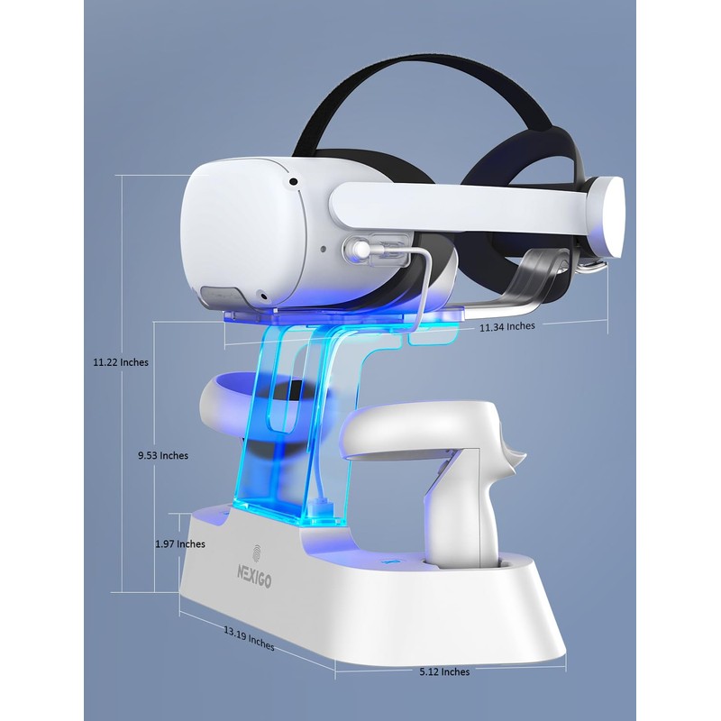 NexiGo Enhanced Charging Dock with LED Light [On/Off] for Oculus