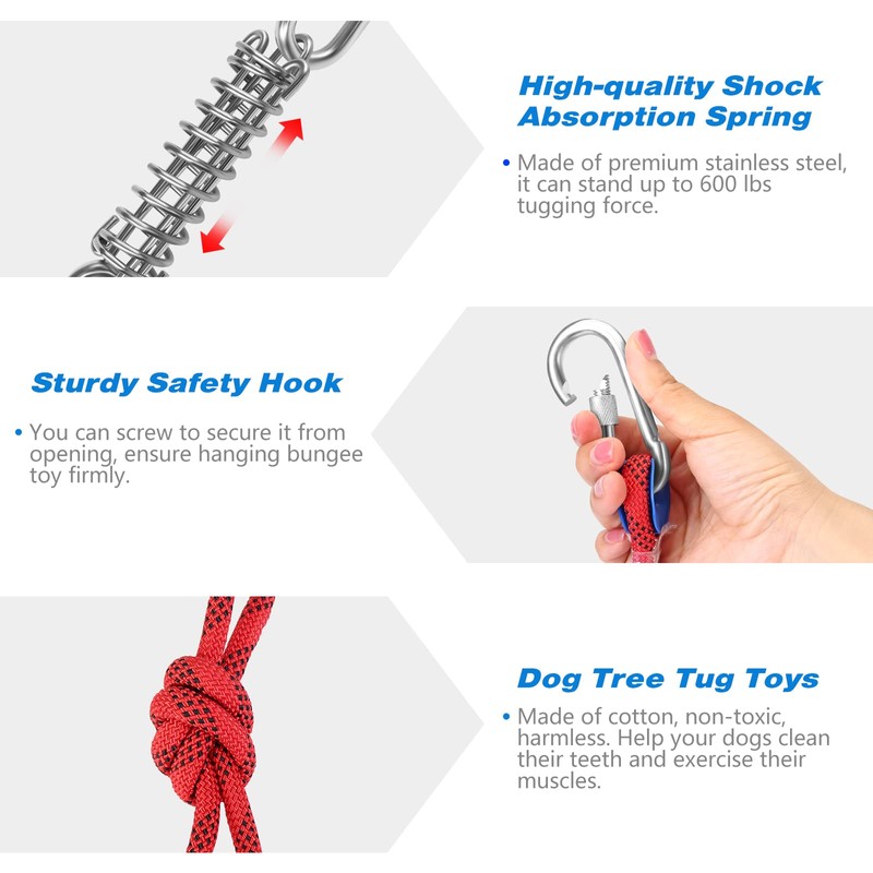 Yummy Sam Dog Ropes Toy,16.8 ft Rope & Spring Pole