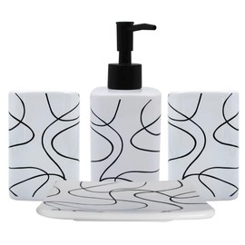 IZY | Set 4 Piezas Dispensador de Jabón Líquido y Gel Antibacterial, Baño Práctico para Oficina o Hogar
