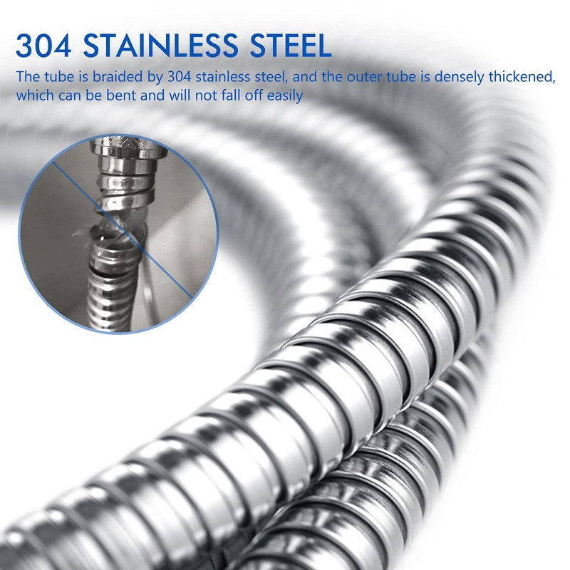 Universal Shower Hose 1.5m Stainless Steel Replacement Hose Pipe Anti-Kink